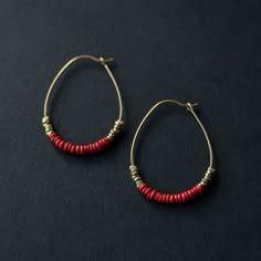 Horseshoe Bend earrings – Wild Roots Creative Shop Handmade Hoop Earrings Simple, Cheap Red Hoop Earrings For Festival, Cheap Bohemian Red Hoop Earrings, Beaded Earrings Hoop, Red Small Hoop Metal Jewelry, Small Hoop Red Metal Jewelry, Red Metal Small Hoop Jewelry, Red Small Hoop Nickel-free Earrings, Small Red Nickel-free Hoop Earrings