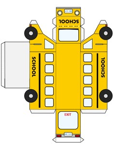 a paper model of a school bus