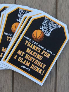 three basketball birthday cards with the words hope you had a ball on them and an image of a basketball