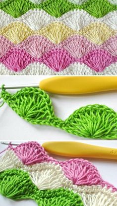 two crochet stitches are next to each other