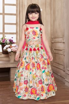 girl, lehenga choli, wedding dress, printed choli suit, girls, outfit, clothes, trending dress, flared, girl wedding lehenga choli, Cream Lehenga, Cream Mirror, Floral Print Lehenga, Kids Lehenga Choli, Print Lehenga, Wedding Dresses Indian, Saree Petticoat, Printed Lehenga, Kids Wear Girls