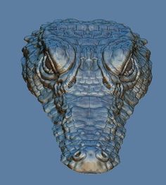 an alligator's head is shown in this 3d image