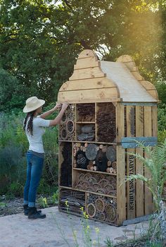 Bug House, Bug Hotel, Insect Hotel, Wildlife Gardening, Bee On Flower