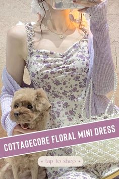 COTTAGECORE FLORAL MINI DRESS Floral Mini Dress, Aesthetic Outfits, Aesthetic Clothes