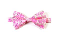 "This listing is for only one bow tie! **About this bow tie This bow tie is handcrafted by me and made with 100% cotton fabric. Pre-tied, double layered and have interfacing fuzzed inside to strengthen it. <> ** Bow tie style - Barpin (For babies only) - CLIP-ON (strapless) - Adjustable VELCRO strap - Adjustable strap with METAL HOOK, EYE ADJUSTER HARDWARE **Bow tie Size Please note that these sizes are approximations. As each bow tie is handmade so there may be variation in size and pattern Newborn - 1Y : 2\"X3\" 2Y - 4Y : 2.5\"X3.5\" 5Y - 12Y : 2.5\"X4\" Adult : 2.75\" X 4.75\" Adult XL : 3\"X5\" ** Order Processing and Shipping  Since each item is handmade to order, please allow 3-7 days from date of purchase for production time. If you need your items sooner or by a specific date, plea Pink Floral Bow Tie, Dapper Adjustable Bow Tie For Spring, Spring Dapper Adjustable Bow Tie, White Spring Party Bow Tie, Pink Bow Tie For Gift, Pink Bow Tie For Summer Formal Events, Pink Bow Tie As Gift, Pink Bow Tie Perfect As Gift, Pink Bow Tie Gift