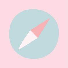 a pink and blue circle with a white cone in the center on a pastel background