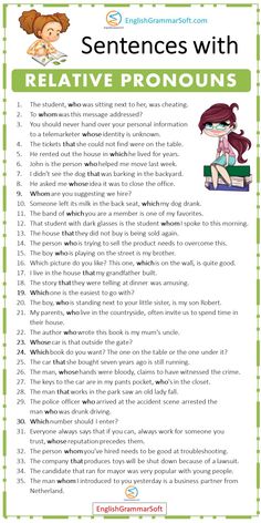 Sentences with Relative Pronouns (55 Examples) Independent Clause, Ingles Kids, Basic English Sentences, Sentence Examples, Phrases And Sentences