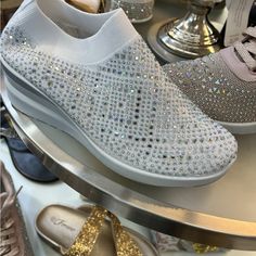 Spring Bling Has Arrived White Slip-on Party Sneakers, White Slip-on Sneakers For Party, Womens Shoes Sneakers, Diva, Tennis, Shoes Sneakers, Color White, Women Shoes, Sneakers