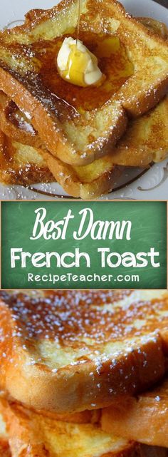 french toast with butter and syrup on top