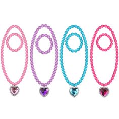 PRICES MAY VARY. Material: Made of plastic, necklaces and bracelets are strung on elastic, durable. Size: Necklace perimeter is 42cm, bracelet diameter is 6cm. It can be stretch, easy to put on and remove by girls. nique Design: Pink, red, purple and blue, colorful transparent beads, shiny and clear, great accessories for dressing up girls. Applications: Perfect accessories for dressing up your girl for birthday parties and other fun occasions. Package Includes: 4 sets pretend play jewelry, each Jewelry Princess, Pretend Jewelry, Princess Necklace, Girls Unique, Necklace Dress, Jewel Necklace, Necklaces And Bracelets, Your Girl, Accessories Jewelry Necklace