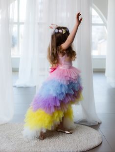 Unicorn Dress, Birthday Girl Dress, Puffy Dress, Rainbow Party Dress, Sweep Train Dress, Toddler Gown, Multilayered Dress, Baby Dress, Photoshoot, Pageant Dress, Prom Ball Dress, Festival Costume, Wedding Kids Gown Cute multicolored girl dress have very original fashionable design and made of high-quality tulle will be perfect for any celebration....birthday, wedding, parties, Christmas, photography, Valentine's Day, dance, evening, flower girl  dress, ball gown, festivals wear, dance, dress-up, fairy & princess costumes or other special occasional events.    All our dresses are made with great love and care. We stand behind our work. Highest quality and 100% satisfaction guaranteed service. We proudly believe in our product's softness, durability and quality, fashion and lovely Features: Rainbow Inspired Outfits, Unicorn Dresses For Kids, Rainbow Party Dress, Fairy Princess Costume, Costume Wedding, Train Dress, Festival Costume, Dress Photoshoot