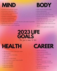 How To Plan A Day Life, Healthy Habits For The New Year, How To Self Growth, How To Think For Yourself, Goals For 2023 List Aesthetic, How To Care About Yourself, Get My Life Together 2023, How To Pour Into Yourself, 2023 Life Goals