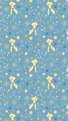 a blue background with snowflakes and teddy bears on it's back ground