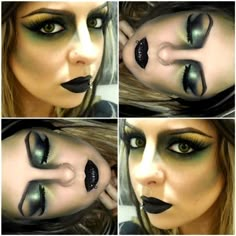 Wicked Witch http://www.makeupbee.com/look.php?look_id=66579 Snake Halloween, Medusa Makeup, Witches Night, Witches Night Out, Witch Face