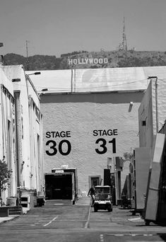 black and white photograph of the entrance to hollywood studios