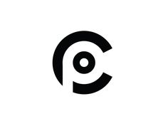 a black and white logo with the letter c