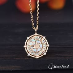 🌙 Vintage Opal Necklace Sun Moon Star Yellow Gold North Star Pendant Witch Jewelry Esoteric Necklace Protection Necklace Unique Gift For Her Check my Best Seller Opal compass necklace: https://www.etsy.com/listing/1425707402 🌙 Details: -Stone 1: Lab Opal, 12mm Round  -Stone 2: Round Moissanite (Silver pendant will use cubic zirconia) -Metal Choice: 925 Sterling Silver/10K/14K/18K Solid Gold(Rose, White, or Yellow)  **100% handmade & shipped in the USA The making process is about 2.5-4 weeks. ? North Star Pendant, Necklace Sun, Witch Jewelry, Protection Necklace, Necklace Unique, Moon Star, Unique Gifts For Her