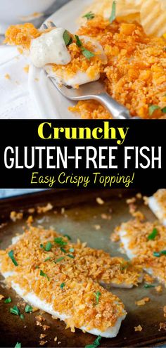 crunchy gluten - free fish is an easy, crispy appetizer