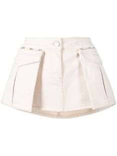 cargo-pocket mini skirt from DION LEE featuring beige, cotton, two patch pockets and front button fastening. Skirt Png, Chanel Skirt, High Waisted Skirts, Dion Lee, Skirts For Women, Jeans Rock, Alternative Outfits, Cute Skirts, Stage Outfits