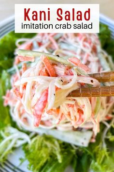 Kani Salad Recipe, Thm Salads, Asian Salads, Seafood Salads, Kani Salad, Teacher Lunch, Crab Sushi, Crab Sticks, Sushi Salad