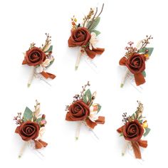 PRICES MAY VARY. Size: Each piece is approx. 2.7" W x 4.7" H; Diameter of the rose: 1.7 inches. Material: The boutonnieres are made of real-looking artificial flowers and greenery, dotted with some exquisite accessories. Skip the classic rose boutonniere and adorn your groom's lapel with this fresh take Perfect for groom, bestmen, groomsmen, suitable for fall greenery wedding, rustic boho country french wedding, prom boutonniere,ceremony, anniversary, events, party or as wedding gift Note: There Boutonnieres Prom, Garden Party Theme, Wrist Flowers, Groomsmen Boutonniere, Groom Boutonniere, Groom Groomsmen, Corsage Wedding, Burgundy Flowers