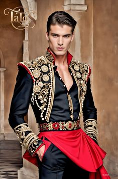 Menswear Couture, Inner Confidence, Makeup Images, Bald Hair, Evening Makeup, Intricate Embroidery, Men's Vest, Red Accents