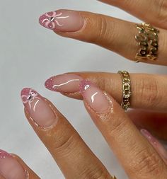 Bow Nail Art Designs, Pink Tip Nails, Bow Nail Art, Bow Nail, Formal Nails, Girly Acrylic Nails