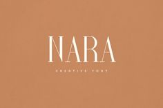 the word nara is written in white on an orange background