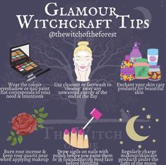 Makeup Magick Witch, How To Enchant Perfume Witchcraft, Glam Witch Aesthetic, Beauty Magick Witchcraft, Witchcraft Skincare, Witchcraft Makeup, Beauty Witchcraft