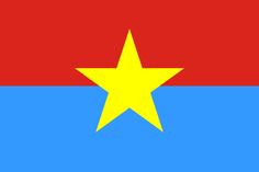 the flag of myanmar with a yellow star on it's center and blue bottom