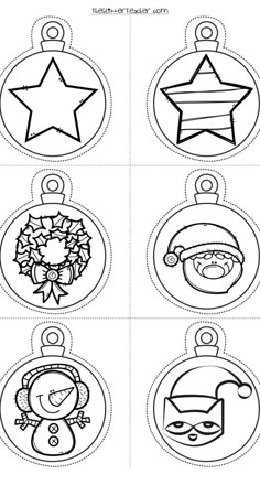 christmas ornament cutouts for kids to color and print on the same sheet