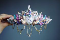 Shell Crown, Mermaid Crowns, Crown Baby Shower, Seashell Crown, Shell Crowns, Pastel Galaxy, Mermaid Crown, Purple Mermaid, Mermaid Stuff