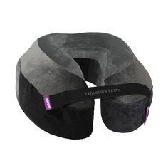 an inflatable travel pillow with the word evolution extra on it's side