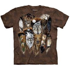 Do You Love Animals? Be At One With Your Inner Self With This World Of Animals Feather Adult T-Shirt From The Mountain! ~ Classic Style Pre Shrunk Mottle Dye Adult Unisex T-Shirt With A Generous Cut. Each One Is Unique! ~ Made From 100% Heavy Weight Cotton. 100% Irresistible. ~ Features Amazingly Realistic Graphics And Vibrant Colors. ~ Machine Washable And Can Be Ironed Over. Designs Will Not Fade Or Crack. Condition - Brand New! Unused In Perfect Condition. Husky Brown, American Nature, American Animals, Wood Animal, Animal Tshirt, The Mountain, Fashion Games, Tank Top Shirt, Cotton Shirt