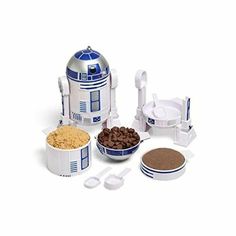 star wars r2d2 meal set with cereal, dog food and water bowls