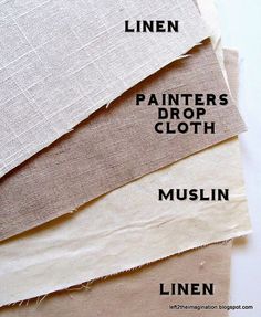 four different types of linens laid out on top of each other, with the words linen