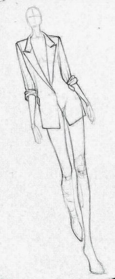 a drawing of a woman in a suit with her hands on her hips and legs crossed