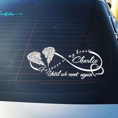 an image of a car that has the words charlie written on it and angel wings