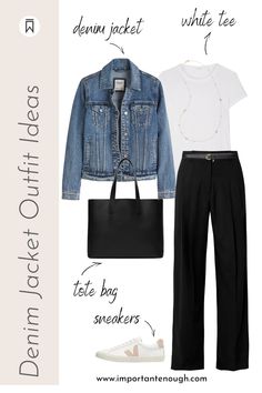 How To Rock A Denim Jacket + 21 Denim Jacket Outfit Ideas Capsule Wardrobe 2023, Spring Outfits Ideas, Simple Spring Outfits, Capsule Wardrobe Casual, Neutral Capsule Wardrobe, Denim Jacket Outfit, Spring Capsule, Winter Capsule Wardrobe, Spring Capsule Wardrobe