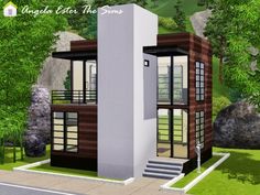 Minicasa 23 - house at Angela Ester The Sims - Sims 3 Finds Sims3 House, Sims 3 Houses Ideas, Sims 4 Loft, Sims 2 House, Lotes The Sims 4, The Sims 4 Lots, Sims Freeplay Houses, Sims 4 House Plans, Sims 4 House Building