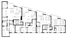 the floor plan for an apartment with three levels