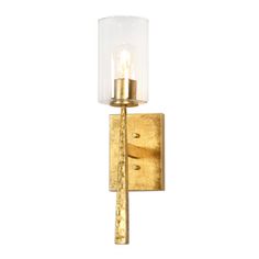 a wall light with a glass shade on it