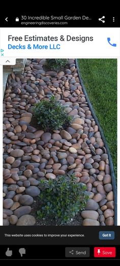 a garden path made out of rocks and grass