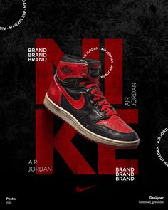 the nike air jordan brand has been designed to look like it is in red and black