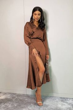 Silk-like Satin Skirt Suit Set – IFAUN Elegant Fitted Skirt For Semi-formal Occasions, Elegant Solid Color Party Skirt, Chic Skirt For Formal Occasions, Elegant Semi-formal Skirt Suit For Fall, Formal Office Lady Skirt For Fall, Formal Fall Office Lady Skirt, Elegant Formal Skirt Solid Color, Elegant Formal Skirt In Solid Color, Formal Chic Midi Skirt