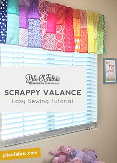 an easy sewing project for kids to do with scrappy valance