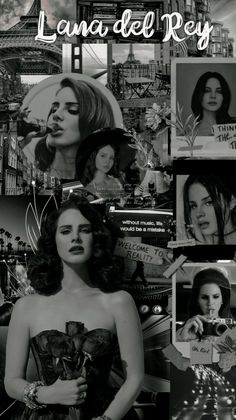 black and white photo collage with famous women