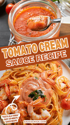 Tomato Cream Sauce Tomatoe Sauce, Cream Sauce Recipe, Best Spaghetti, Green Chef, Cream Sauce Recipes, Creamy Tomato Sauce, Tomato Sauce Recipe