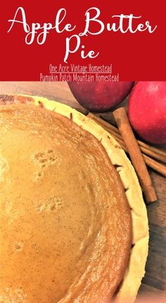 an apple butter pie on a wooden table