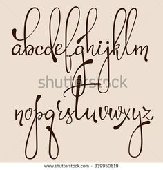 handwritten english alphabet with cursive font and capital letters in the style of calligraphy